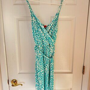 Soft Spotted Teal Summer Dress - Size Medium - Chic and Comfortable